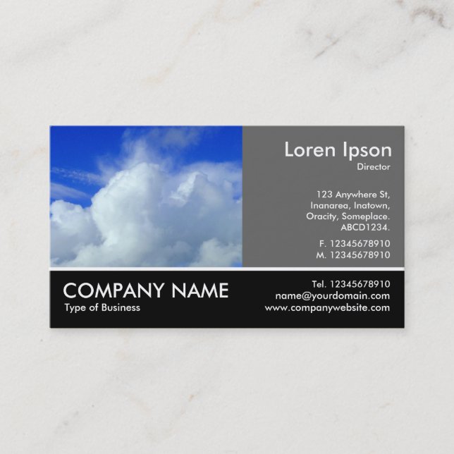 Carte De Visite Photo Pied - Gris 60pc - Nuages (Devant)
