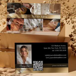 Carte De Visite Photo Professional Med Spa Monogramme Noir Or