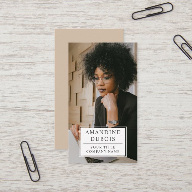 Carte de visite photo professionnel moderne (Devant/Arrière en situation)