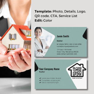 Carte De Visite Photo professionnelle avec notre Blue Realtor