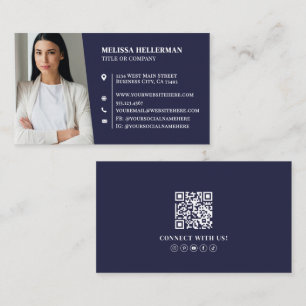 Carte De Visite Photo professionnelle bleu marine