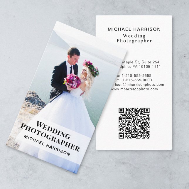 Carte De Visite Photo professionnelle du photographe mariage QR Co (Créateur téléchargé)