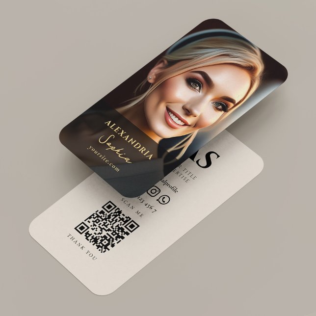 Carte De Visite Photo professionnelle minimale de sable noir (Minimal Marketing Professional Photo Black Sand Business Card
)
