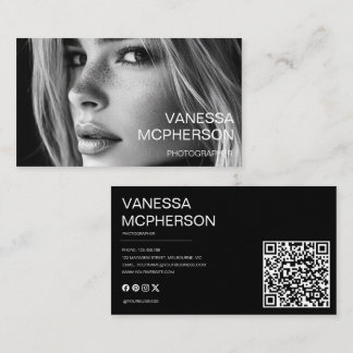 Carte De Visite Photo professionnelle minimaliste moderne Code QR