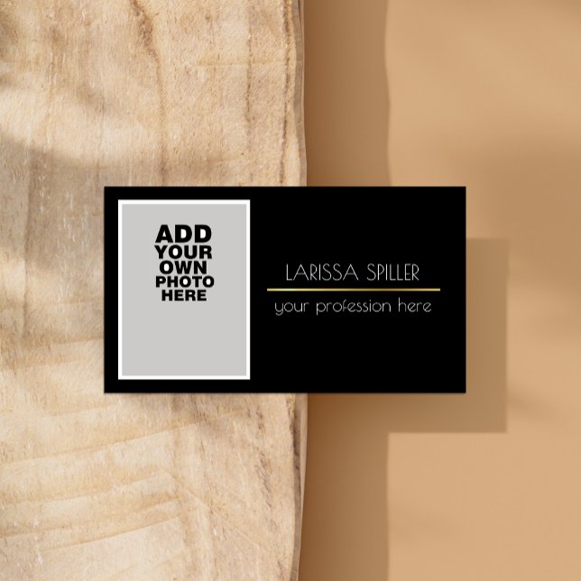 Carte De Visite Photo professionnelle noir (Créateur téléchargé)