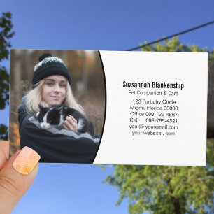 Carte De Visite Photo professionnelle Pet Companion Black White