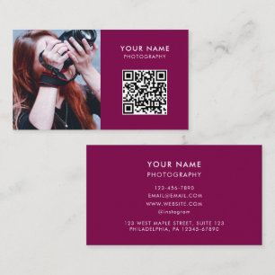 Carte De Visite Photo QR Code, Photographe Photographie