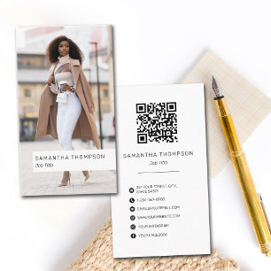Carte De Visite Photo QR Code Social Media Icons