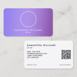Carte De Visite Photo QR personnalisée Lilac