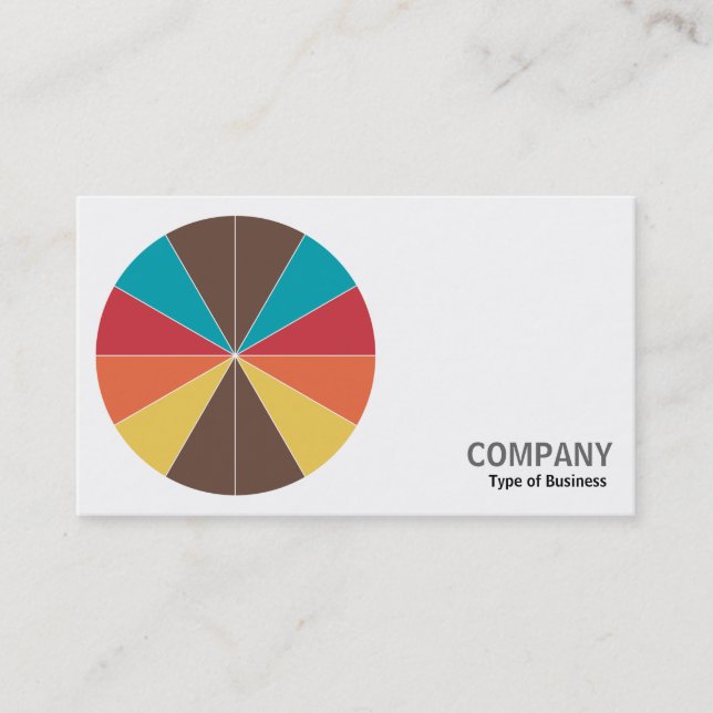 Carte De Visite Photo Rond - Segments de Couleur 05 (Devant)