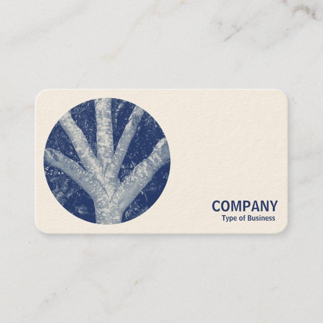 Carte De Visite Photo ronde - Branches fourrées - Cyanotype (Devant)