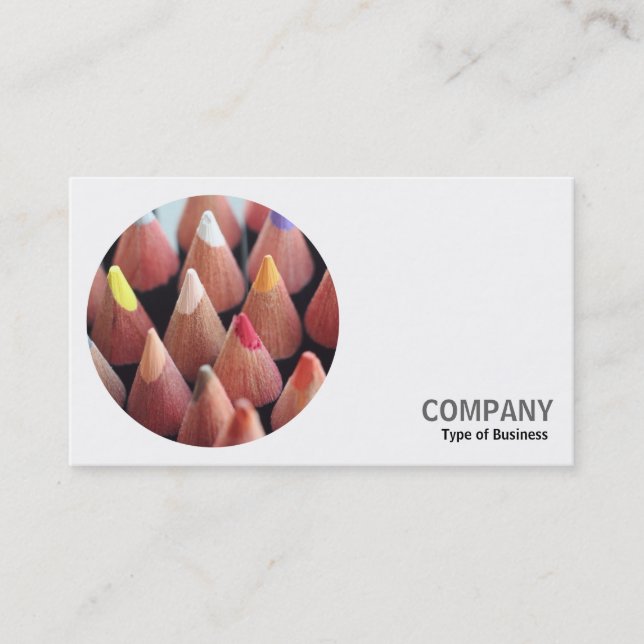 Carte De Visite Photo ronde - crayons couleur (Devant)