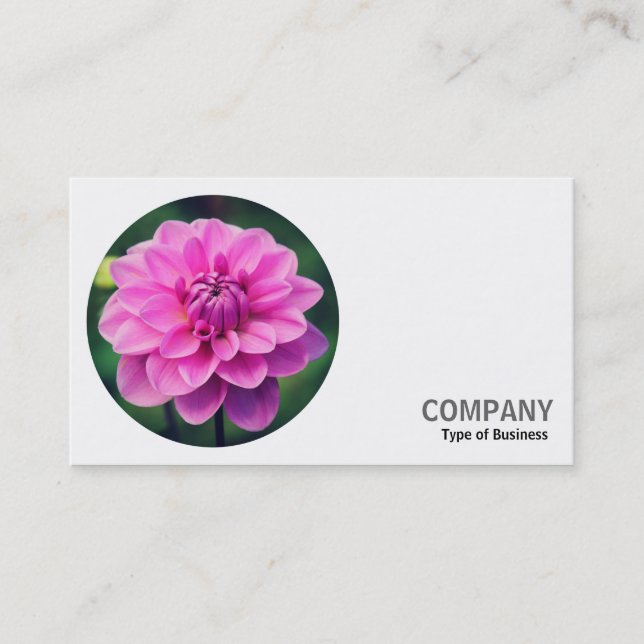 Carte De Visite Photo ronde - Dahlia rose (Devant)