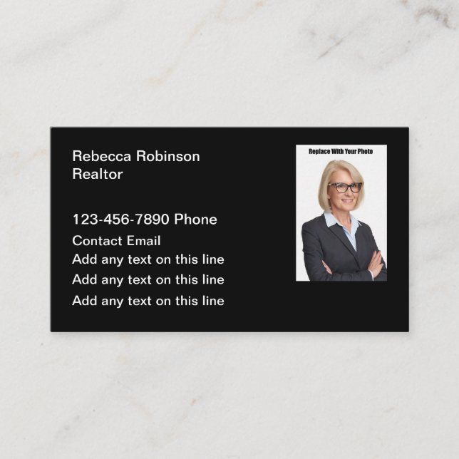 Carte de visite photo simple Realtor (Devant)
