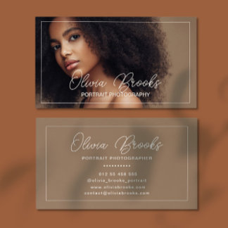 Carte De Visite Photo Taupe Brown Scrpit Freelance Photographe
