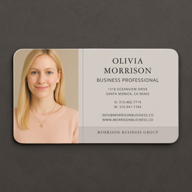 Carte De Visite Photo Taupe Neutre (Créateur téléchargé)