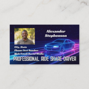 Carte De Visite Photo Voiture Cool Conduite Chauffeur Lyft Uber Pa