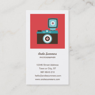 Carte De Visite Photographe amusant et coloré de la caméra Diana