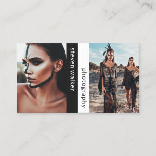 Carte De Visite Photographe blanc noir simple de photographie