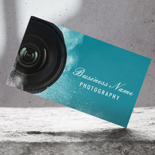 Carte De Visite Photographe Caméra Photographie Turquoise moderne