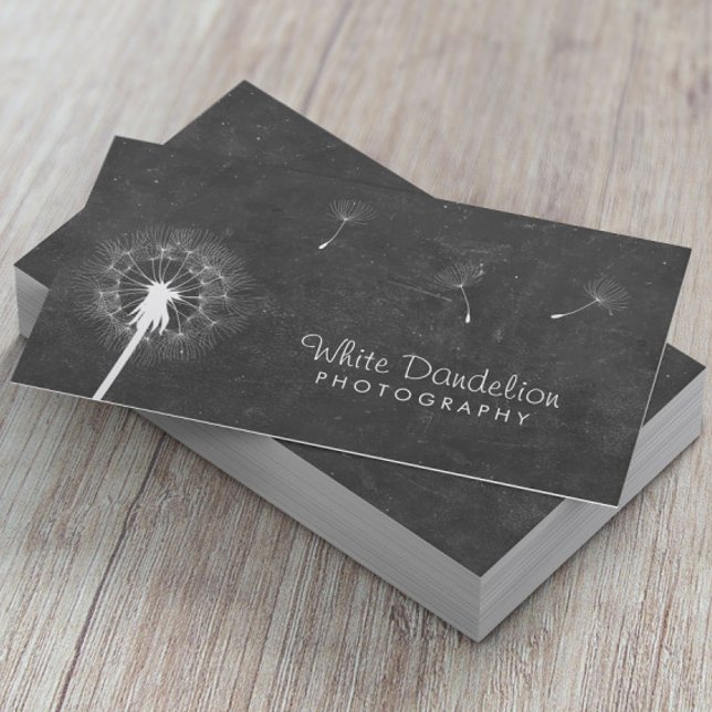 Carte De Visite Photographe Chalkboard Dandelion Photographie (Créateur téléchargé)