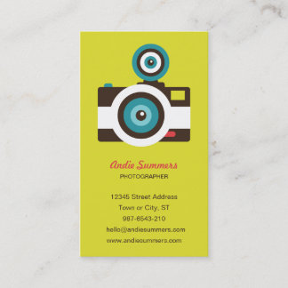 Carte De Visite Photographe coloré d'appareil-photo de FishEye
