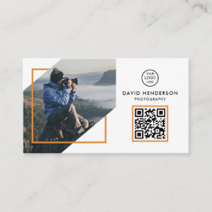 Carte De Visite Photographe créatif Photographie blanc Qr Code