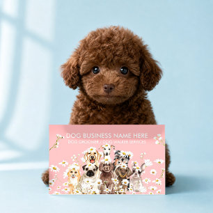 Carte De Visite Photographe d'animaux de compagnie roses Studio de