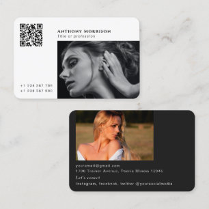 Carte De Visite Photographe de code Qr réseautage médias sociaux