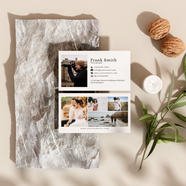 Carte De Visite Photographe de collage photo simple 5 minimum (Créateur téléchargé)