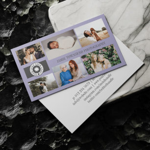 Carte De Visite Photographe de collection de photos violettes, vot