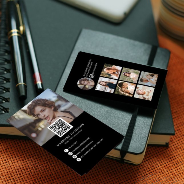 Carte De Visite Photographe de collection photo noir et blanc mode (Créateur téléchargé)