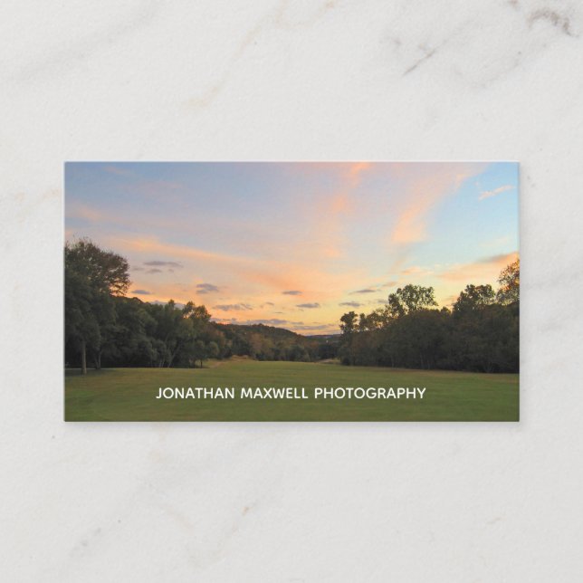 Carte De Visite Photographe de la nature Sunset Freelance (Devant)