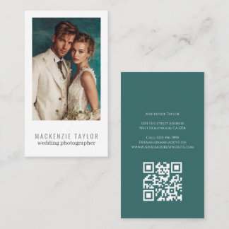 Carte De Visite Photographe de Mariage 1 Photo Code QR Personnalis