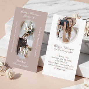 Carte De Visite Photographe de mariage à monogramme élégant Photos