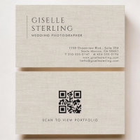 Photographe de Mariage Code QR Luxe Lin Neutral