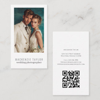 Carte De Visite Photographe de Mariage Code QR Personnalisé Photo