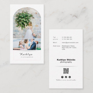 Carte De Visite Photographe de mariage minimaliste moderne Photo v