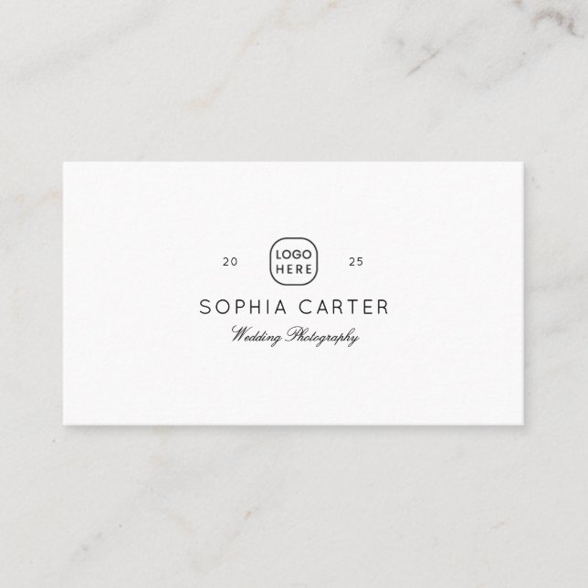 Carte De Visite Photographe de Mariage Professionnel Moderne Code  (Devant)