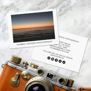 Carte De Visite Photographe de médias sociaux minimaliste moderne