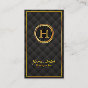 Carte de visite photographe de monogramme d'or