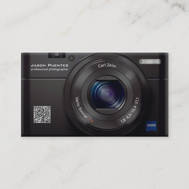 Carte De Visite Photographe de professionnel d'appareil photo (Devant)