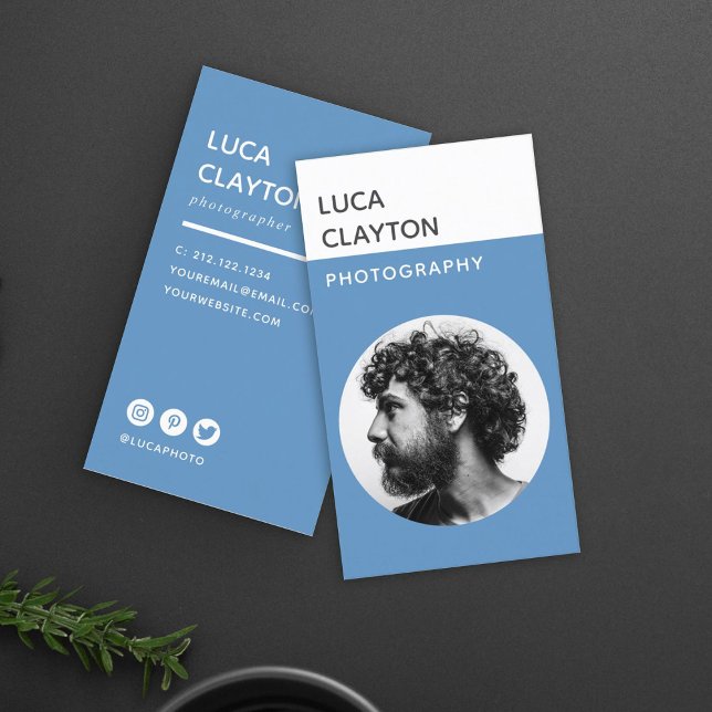 Carte De Visite Photographe de typographie moderne Bold élégant (Créateur téléchargé)