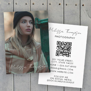 Carte De Visite Photographe de typographie personnalisée Chic Scri