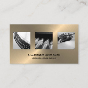 Carte De Visite Photographe DJ - Faux d'or minimaliste moderne