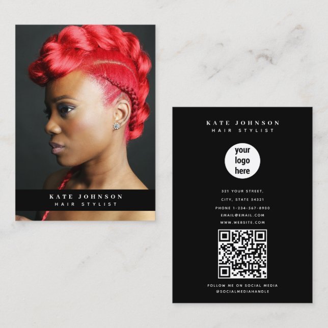 Carte De Visite Photographe du logo d'entreprise moderne unique (Devant / Derrière)