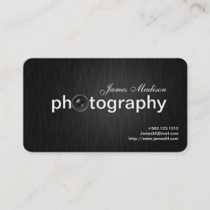Carte De Visite Photographe élégant de professionnel de noir et