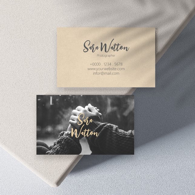 Carte De Visite Photographe élégant Style simple Motif Brown (Créateur téléchargé)