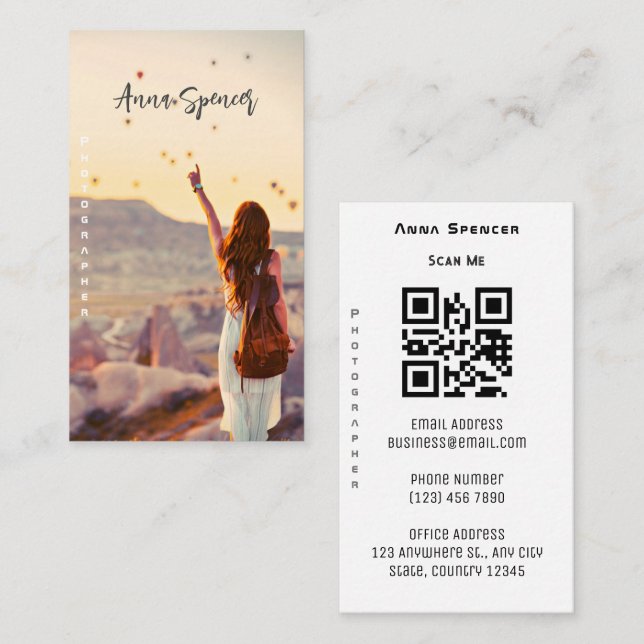 Carte De Visite Photographe Full Simple (Devant / Derrière)