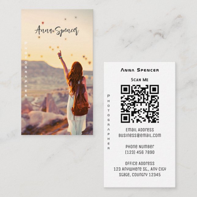 Carte De Visite Photographe Full Simple (Devant / Derrière)